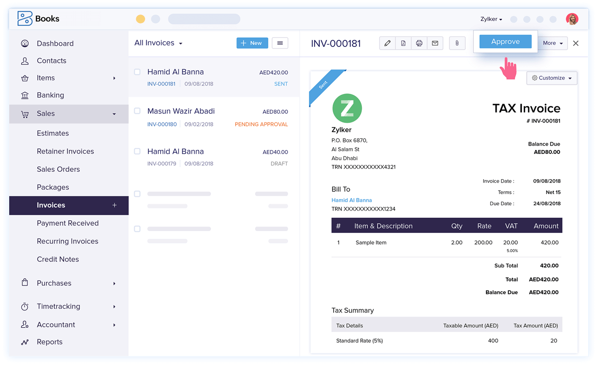 Invoice Approval Software - Billing and Invoicing Software | Zoho Books