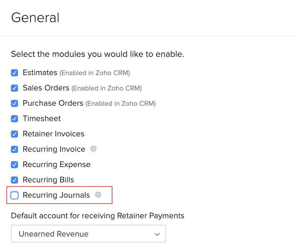 Disable Recurring Journals