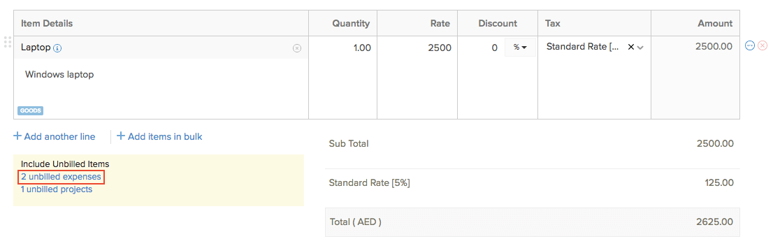 Unbilled Expenses