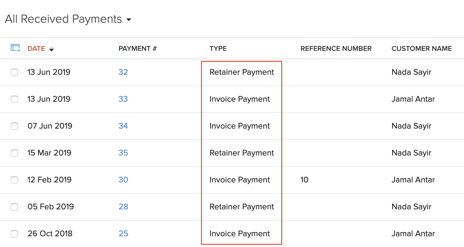 Payment Types