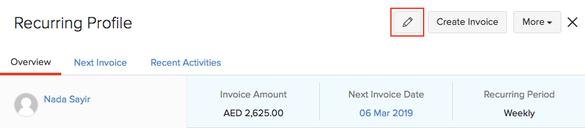Edit Recurring Invoice