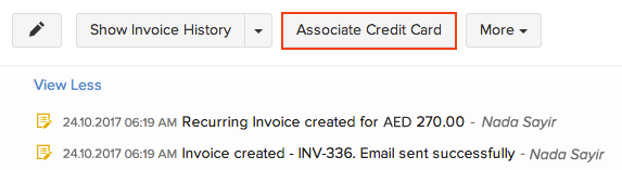 Associating Card Recurring Invoice