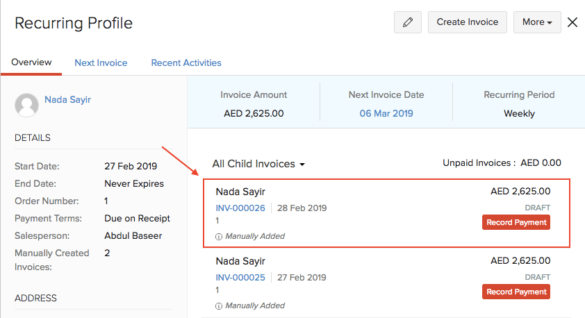 Select Invoice