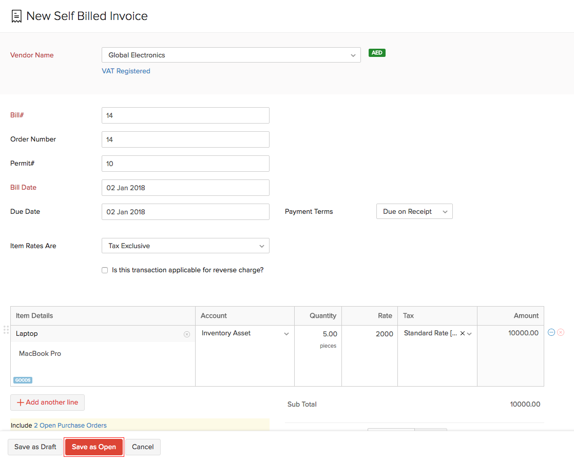 Self Billed Invoices