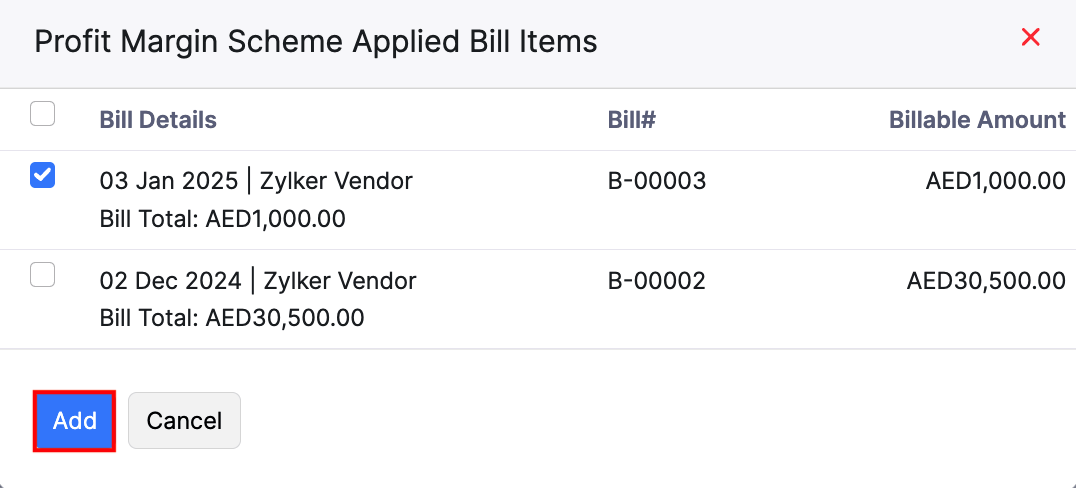 PMS Invoices Pop-up