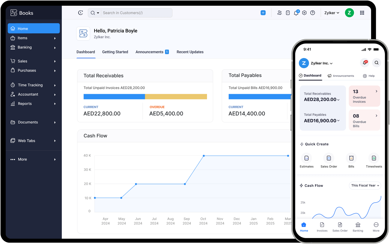 Dashboard - Online Accounting Software | Zoho Books