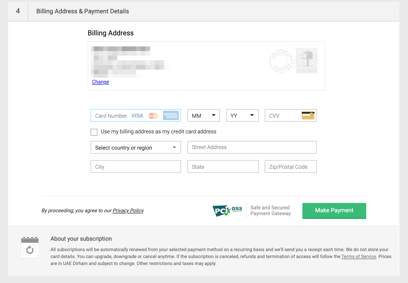 Payment Details