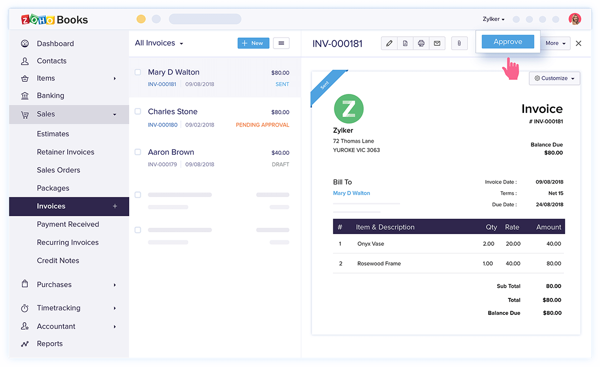 Invoice Approval Software - Billing and Invoicing Software | Zoho Books