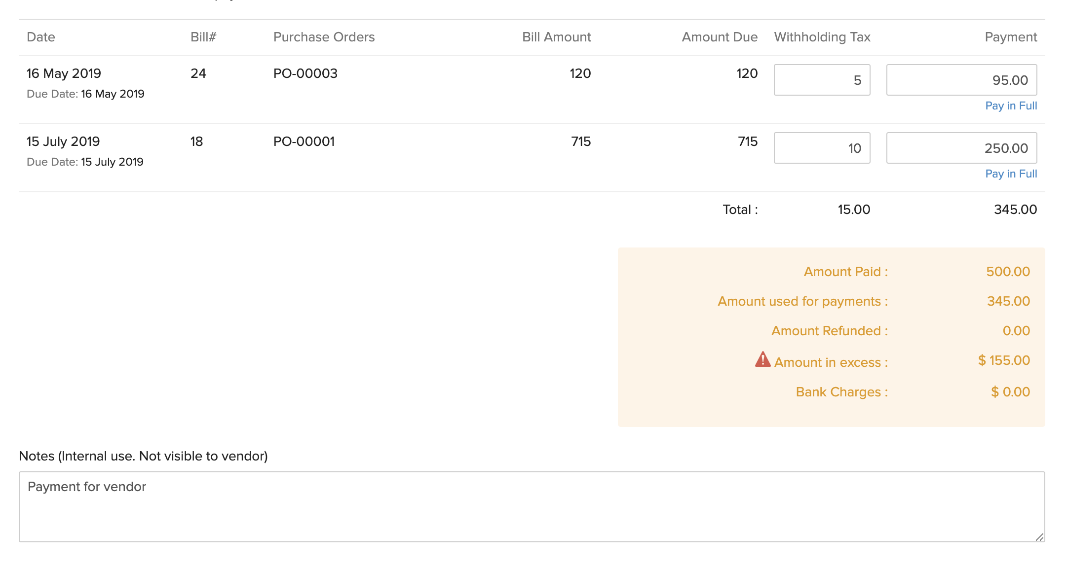 Payment Amounts