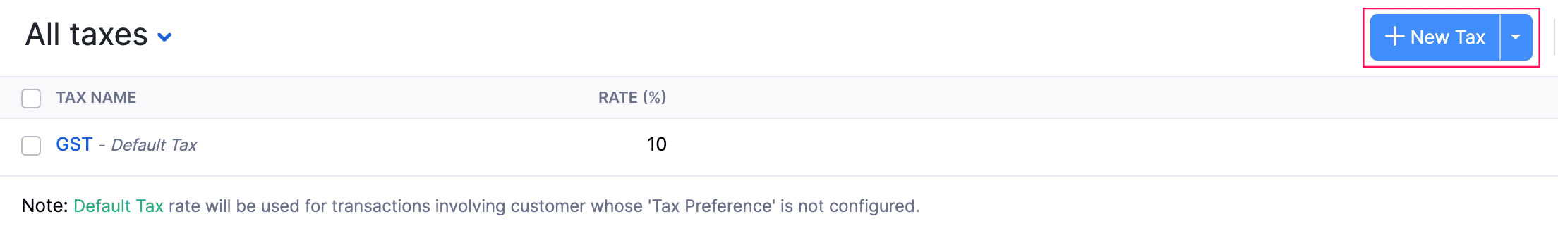 New Tax Rate