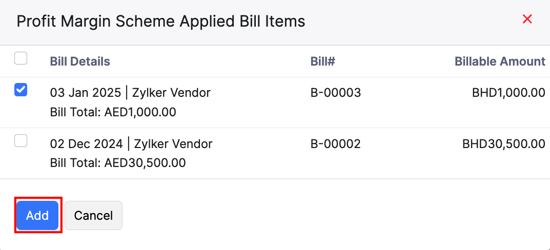 PMS Invoices Pop-up