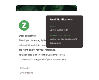 Tailor email communication | Zoho Billing