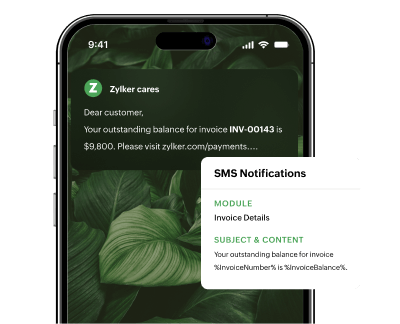 Tailor SMS notifications | Zoho Billing