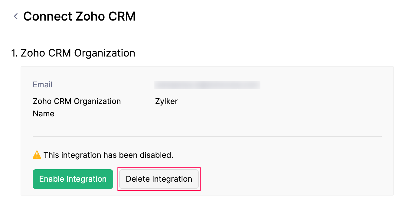 Delete Integration