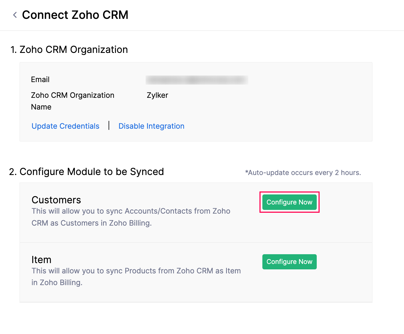 Sync Customers