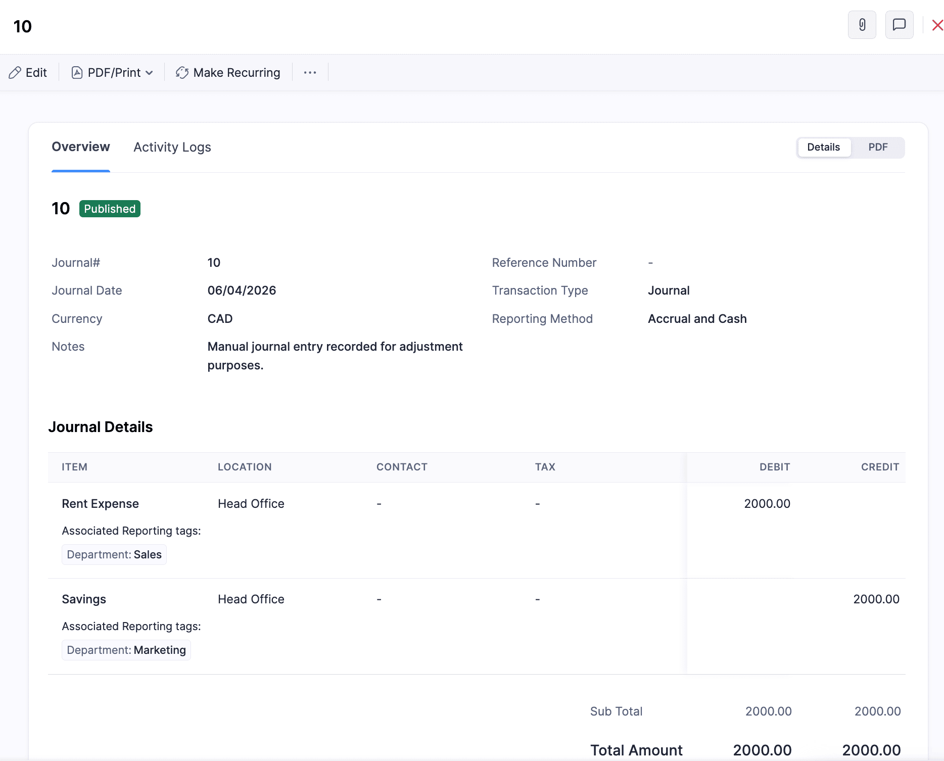 View Associated Reporting Tags