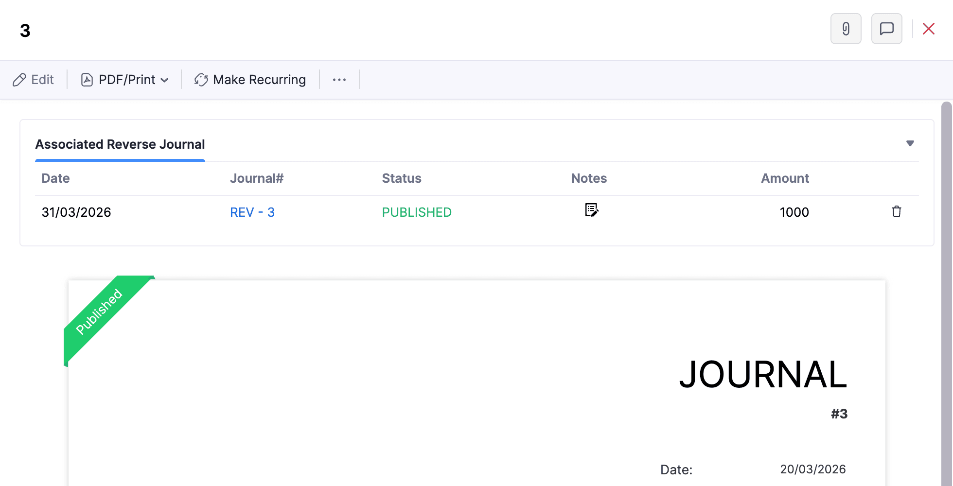 Associated Reverse Journal