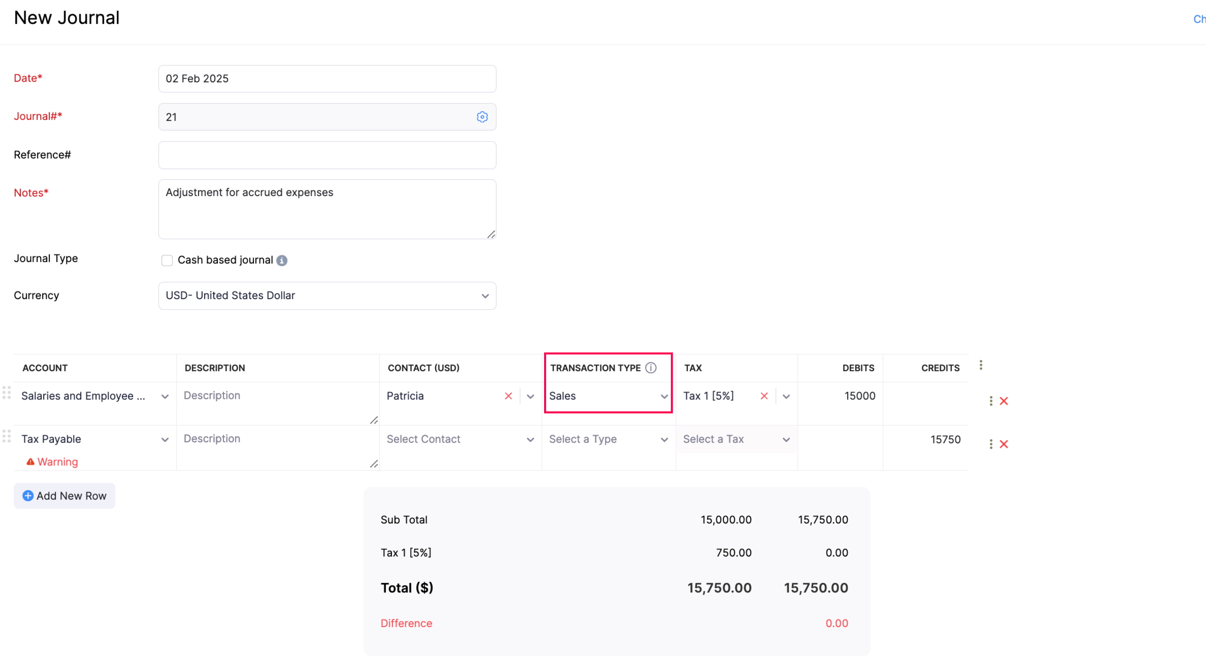 Tax Line Item