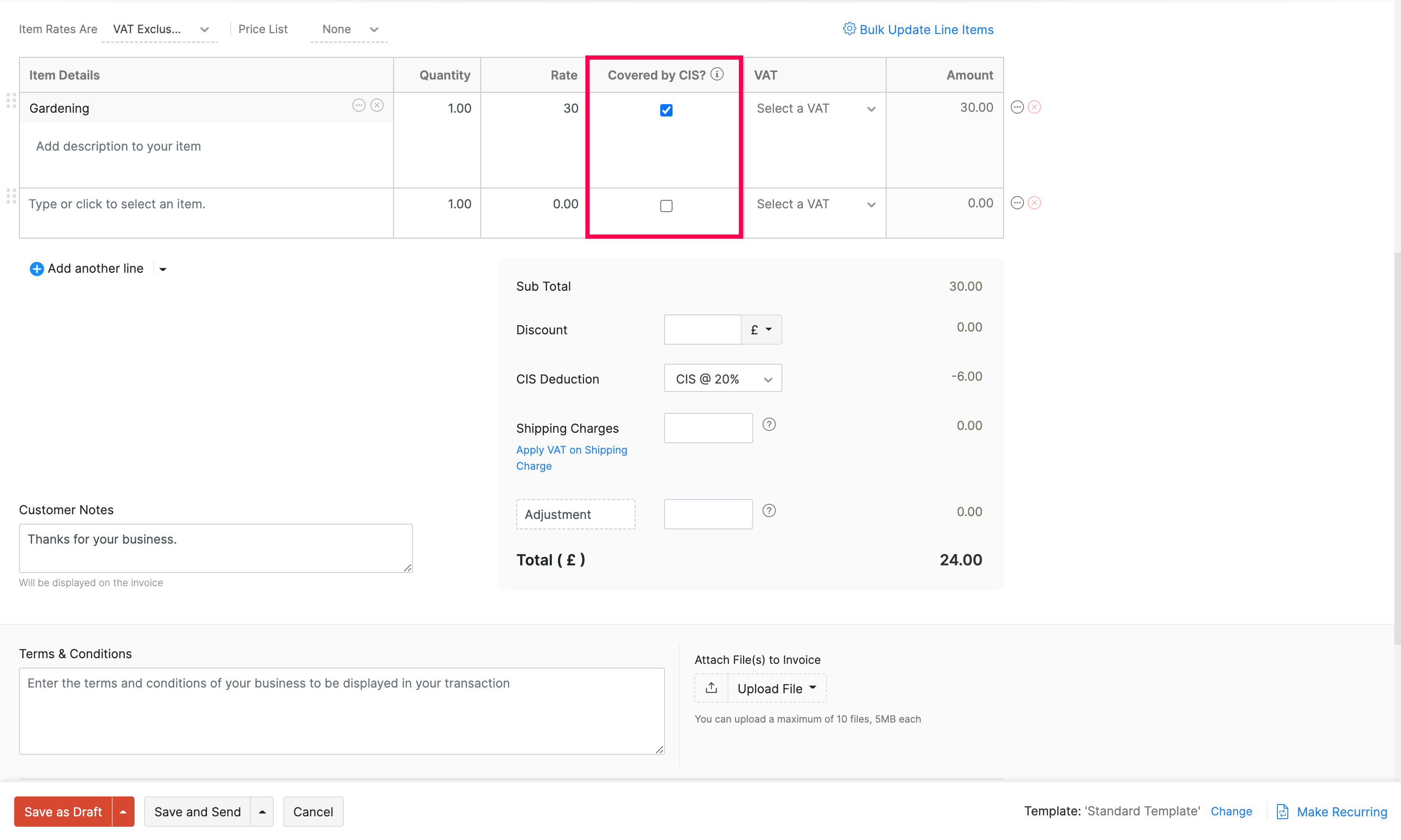 CIS sales transaction