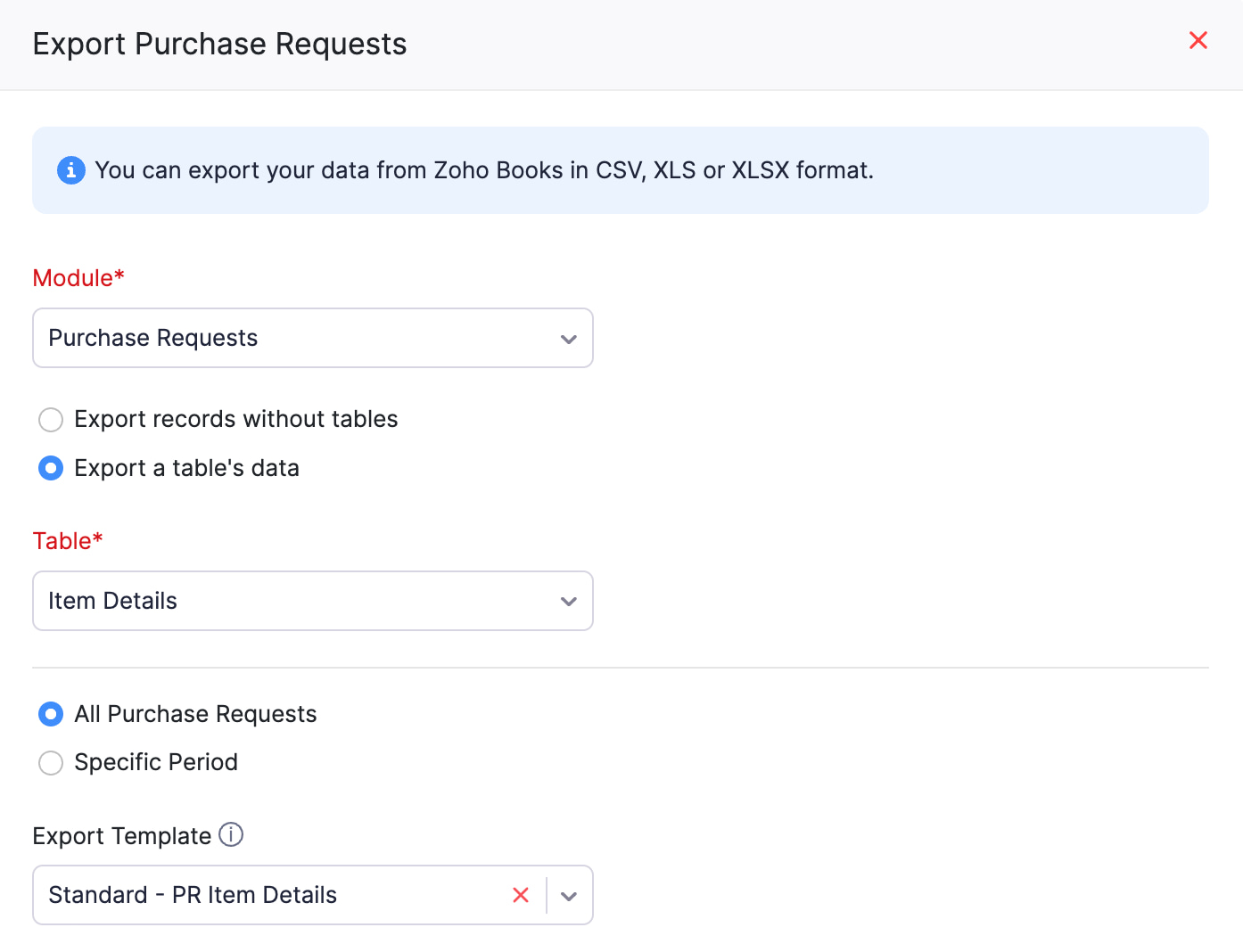 Export a custom module's records or tables