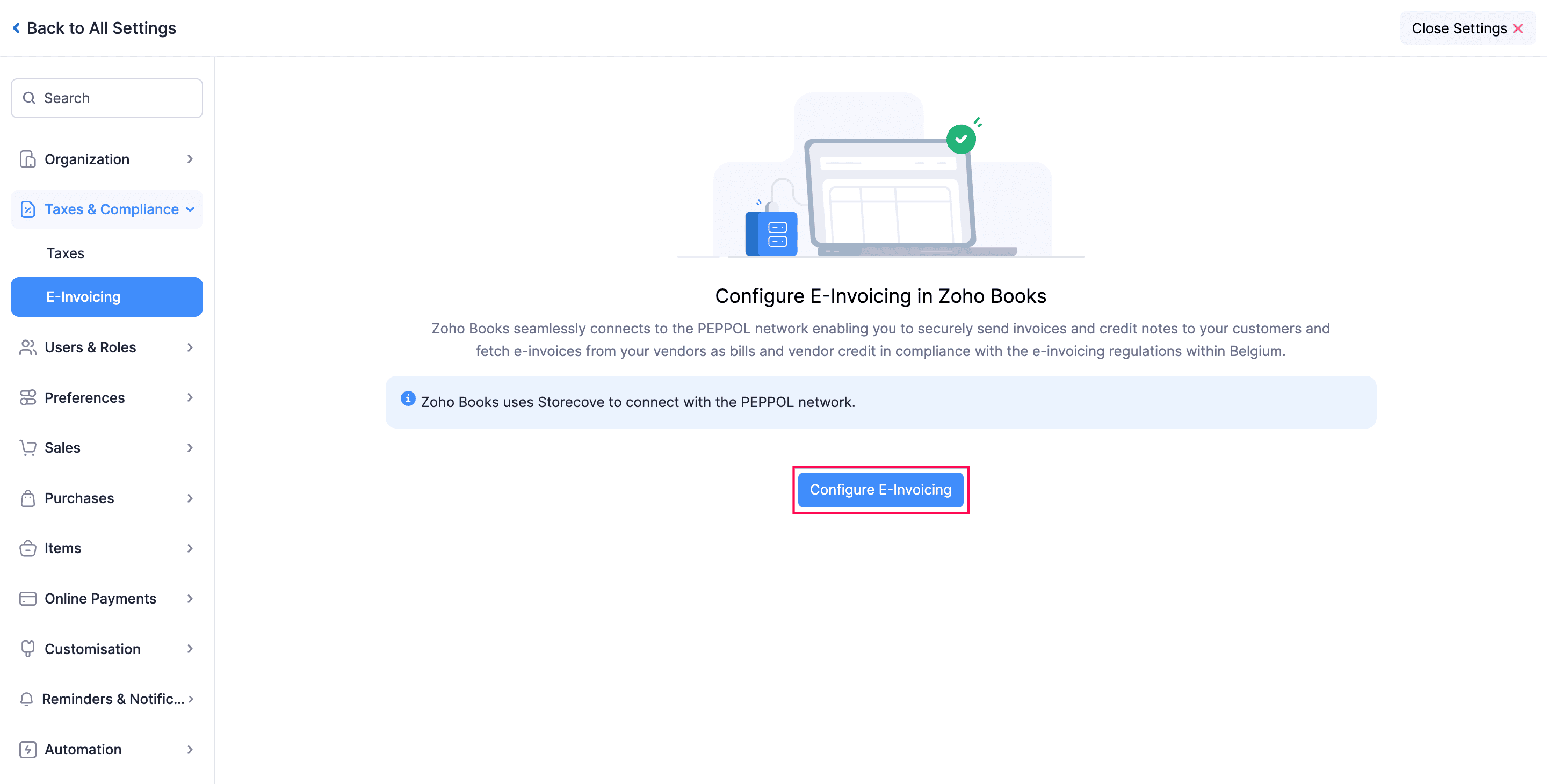 Configure E-Invoicing