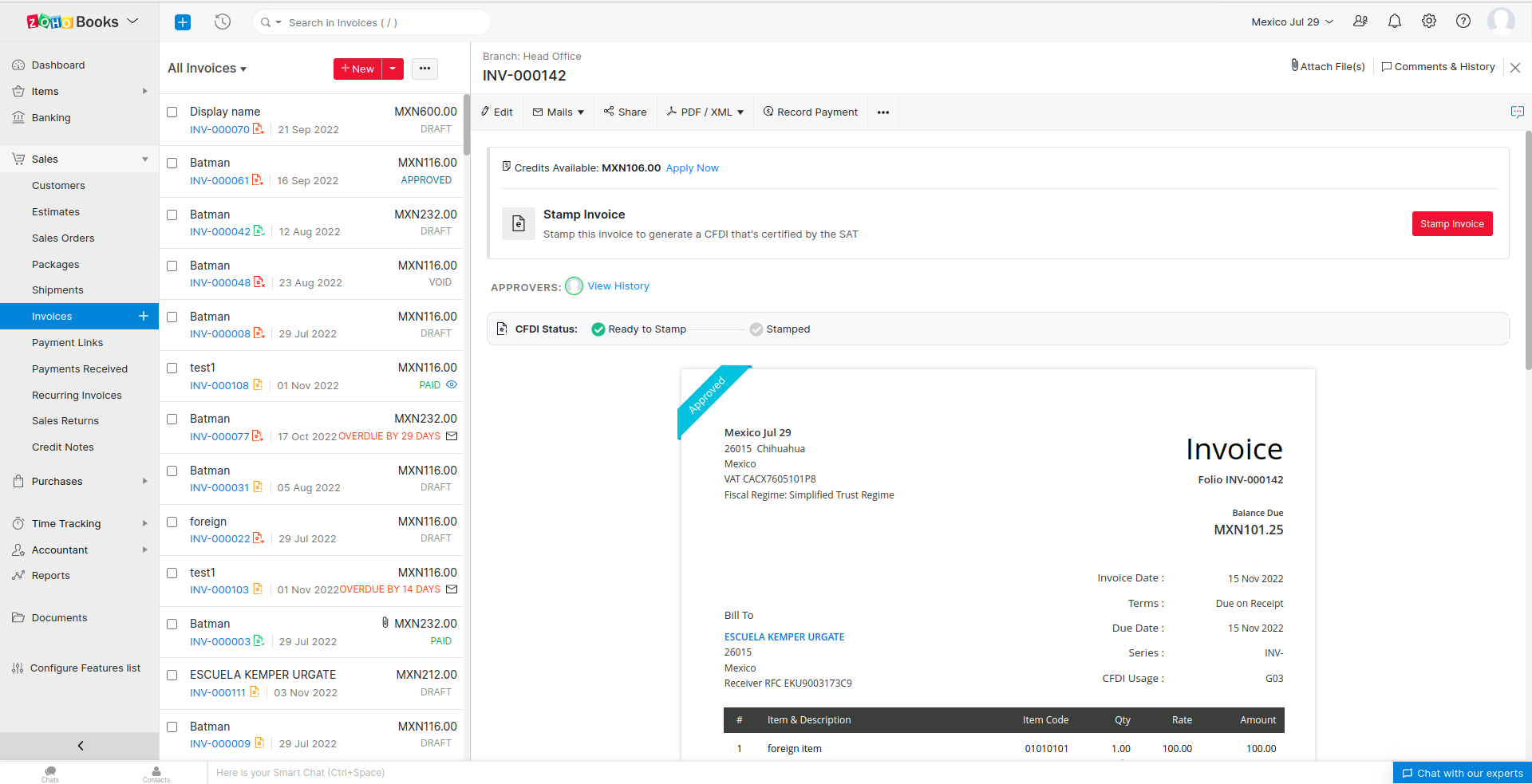 How e-Invoicing works in Zoho Books