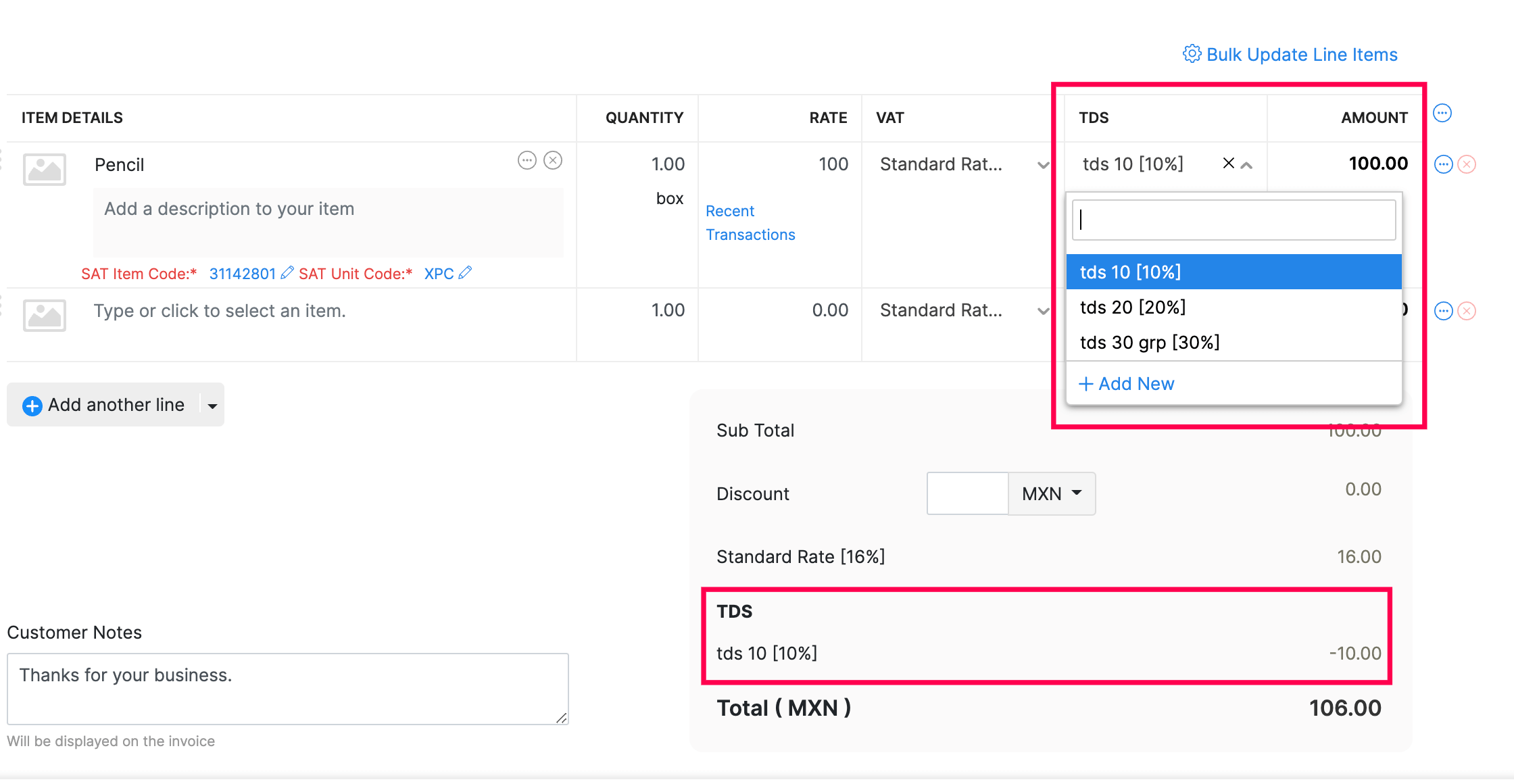 TDS in Transactions