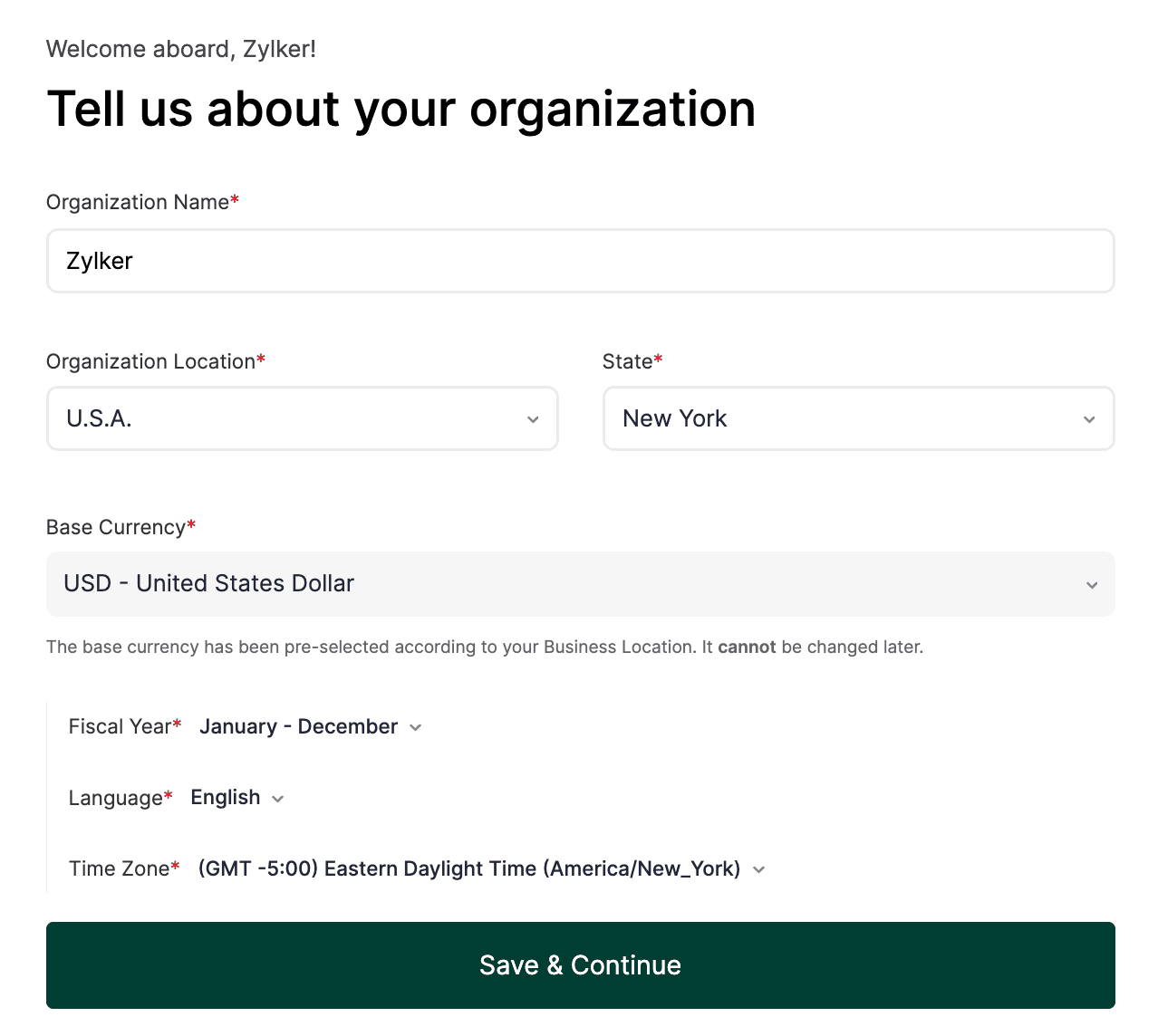 Tell us about your organization page