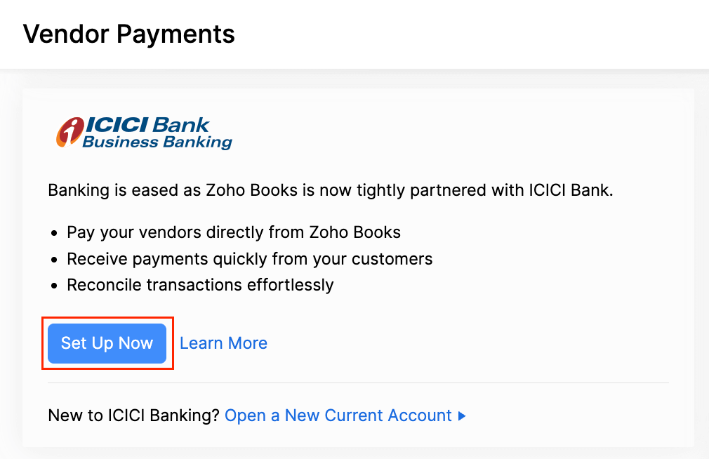 Set Up ICICI