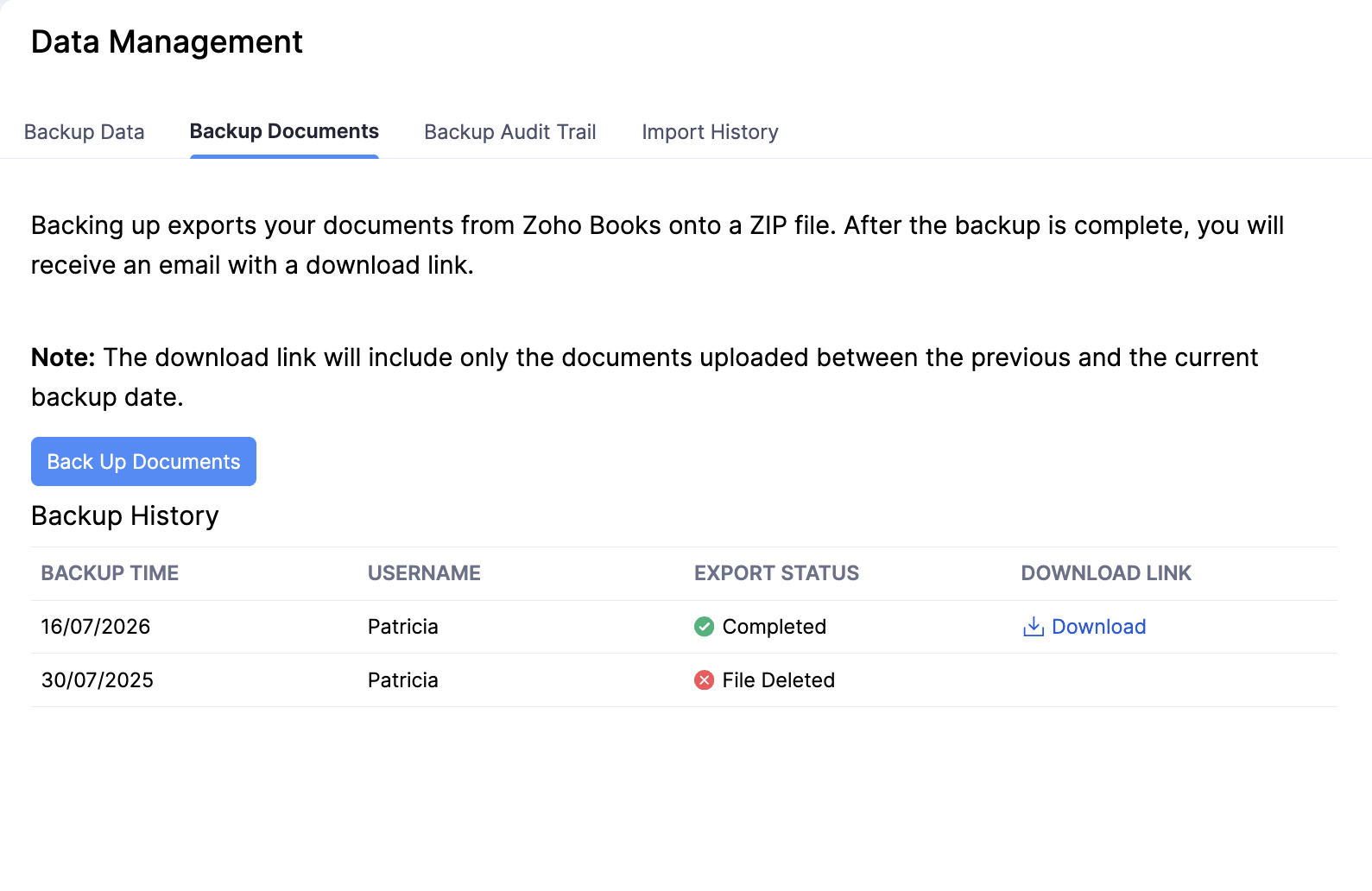 Documents Backup