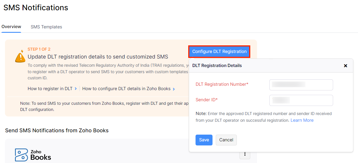 Configure DLT Registration