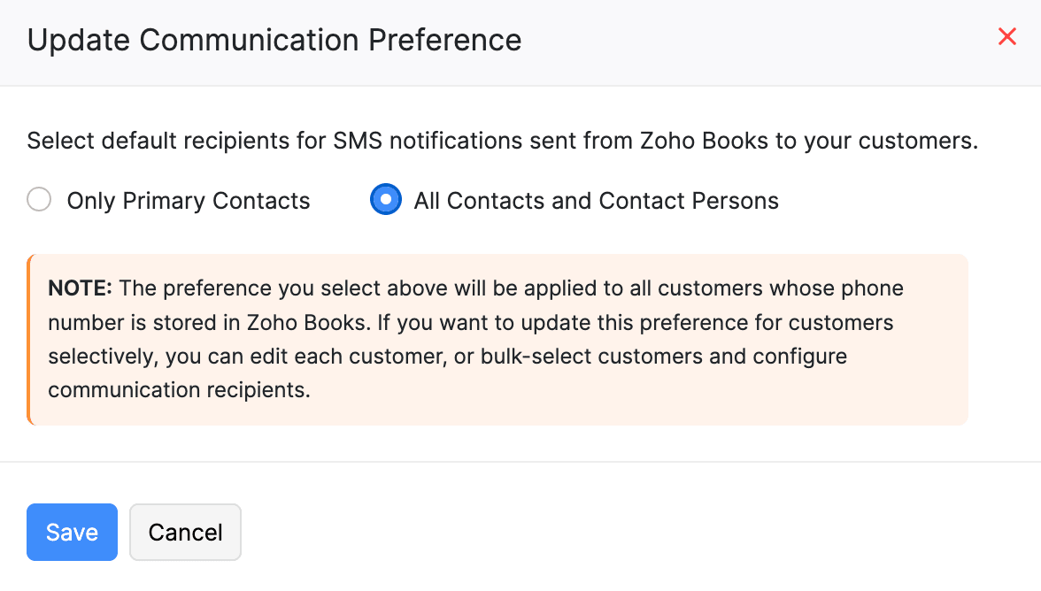 Update Communication Preference