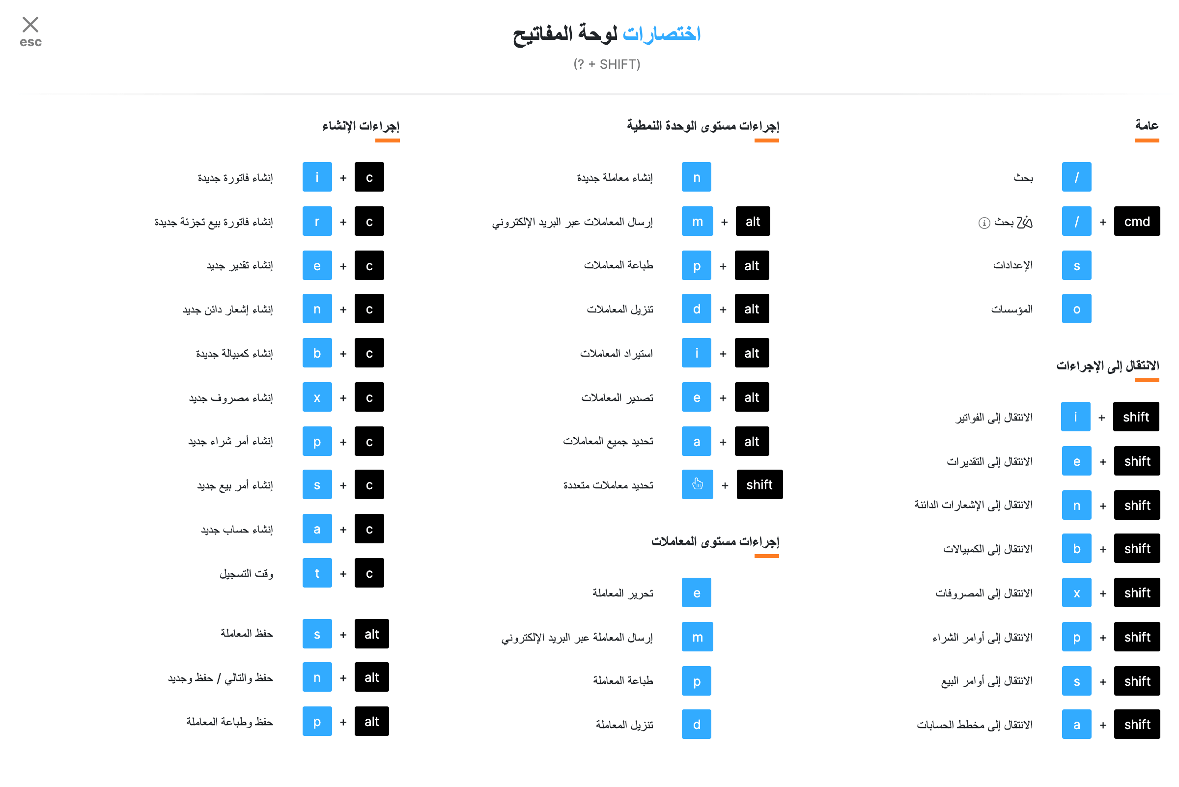 Keyboard Shortcuts Zoho Books