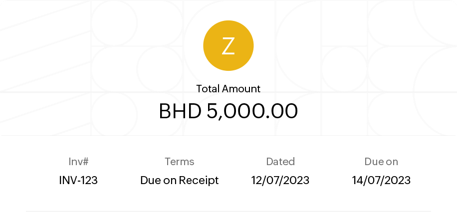 Professional invoice on Zoho Books