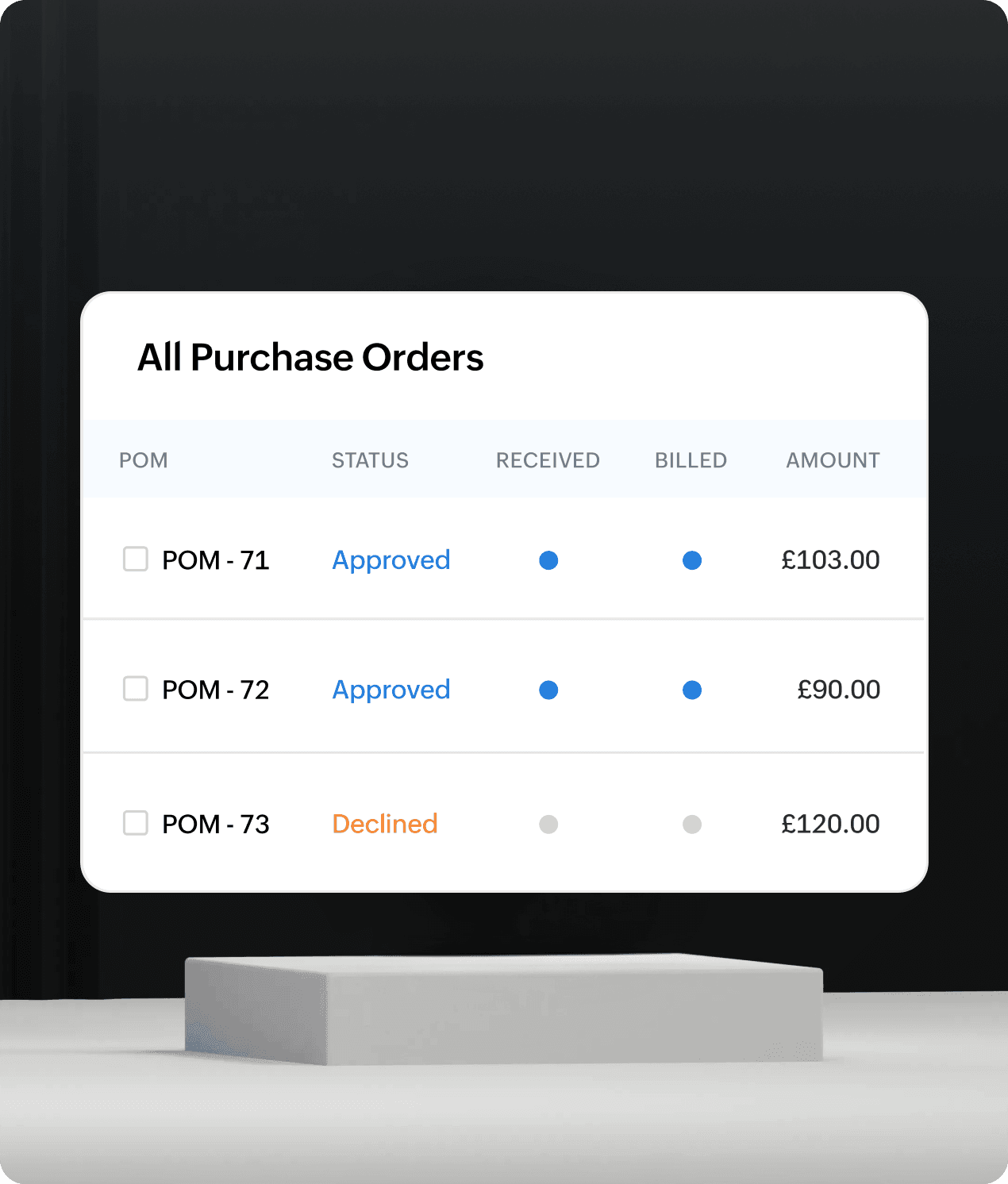 Purchase orders and supplier bills