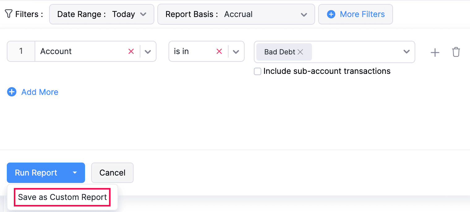 Save as Custom Report