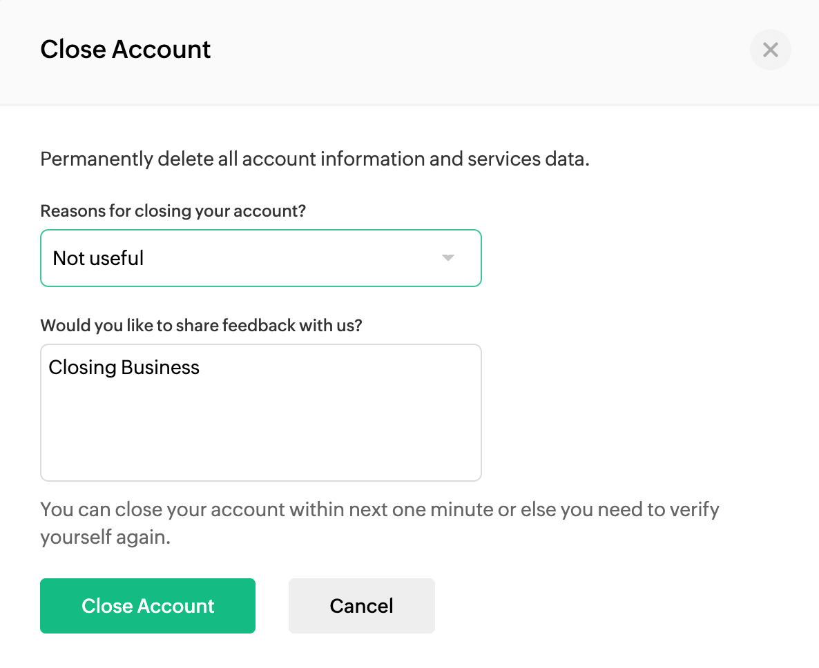 close Account