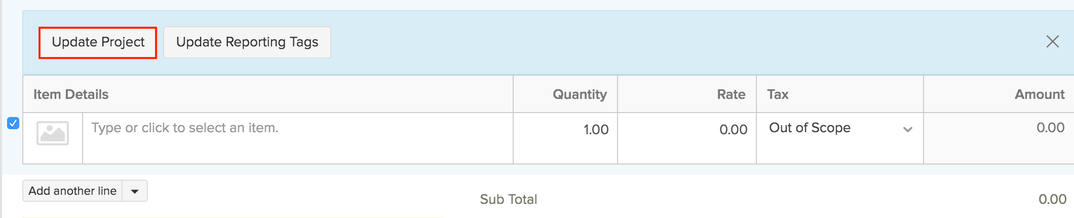 Partial invoice