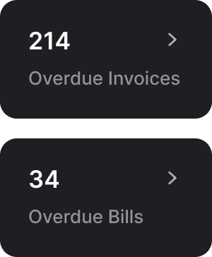Overdue invoices and Overdue bills tab