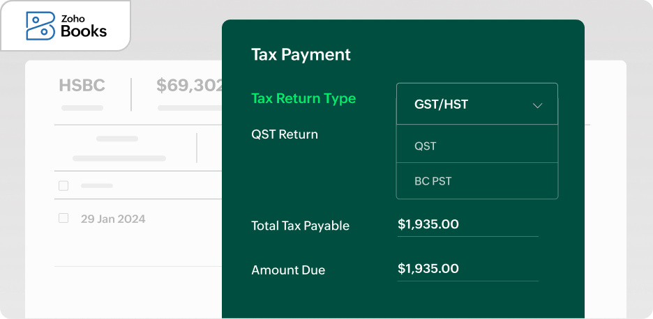 Filing sales tax returns in Canada.