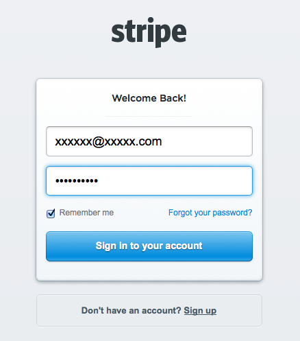 Stripe login