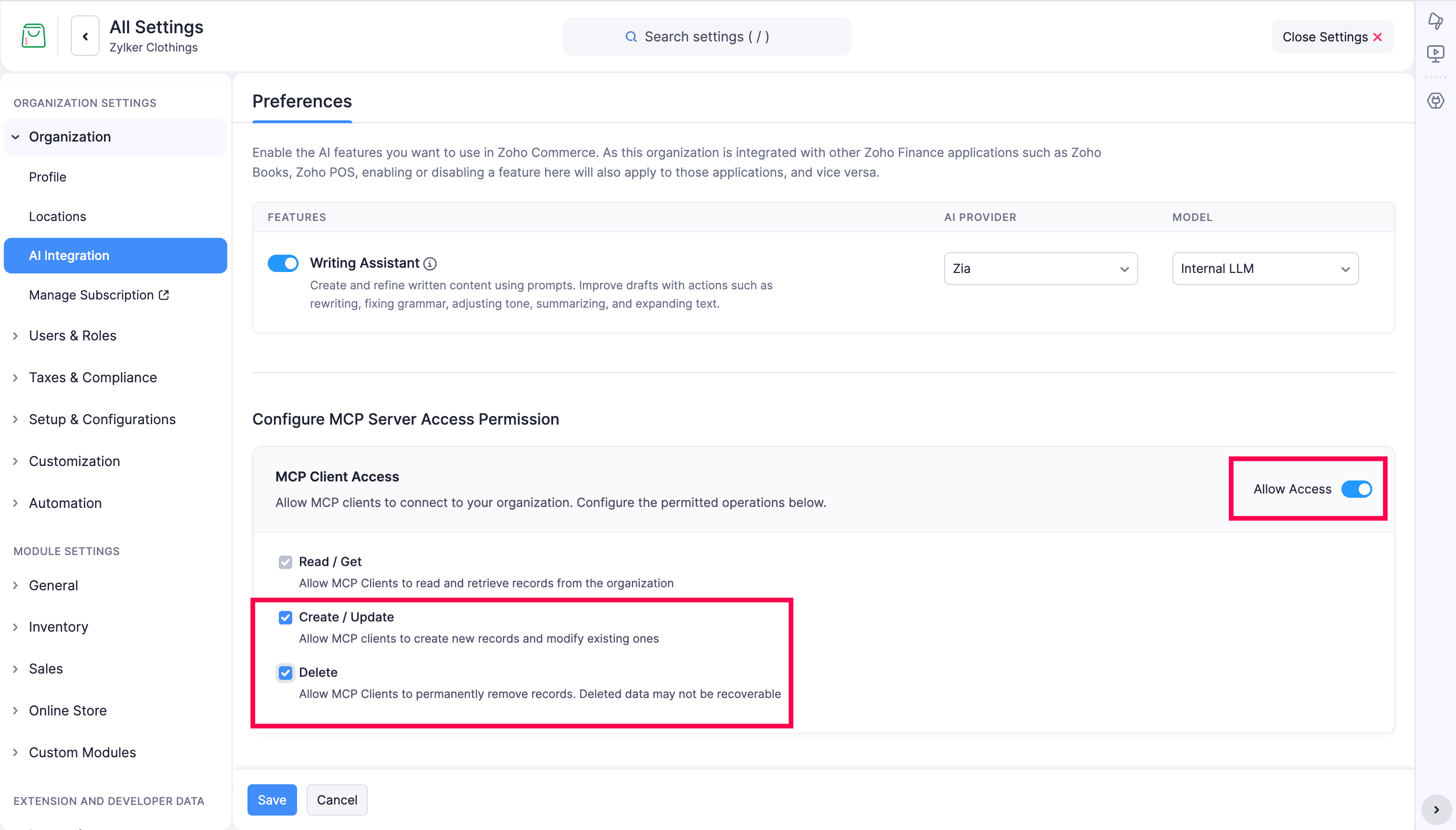 MCP Server Access Permission