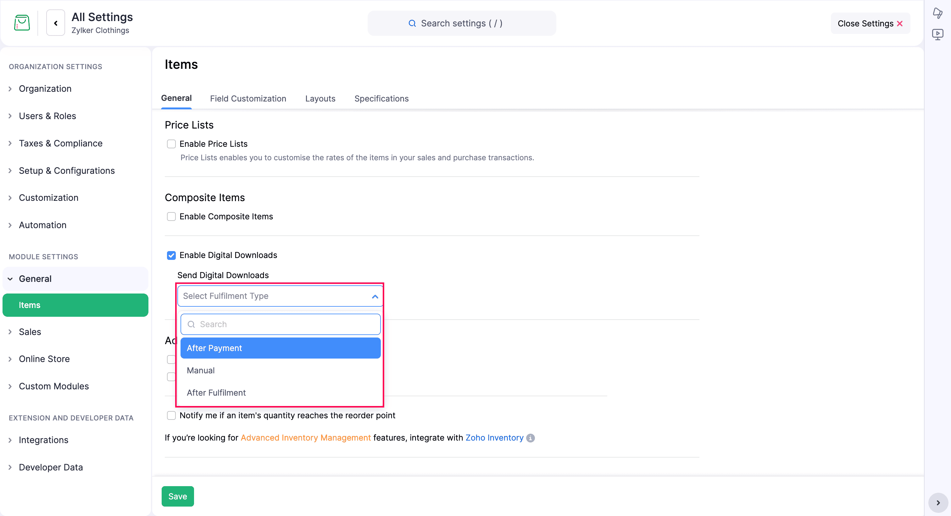 Enable Digital Downloads