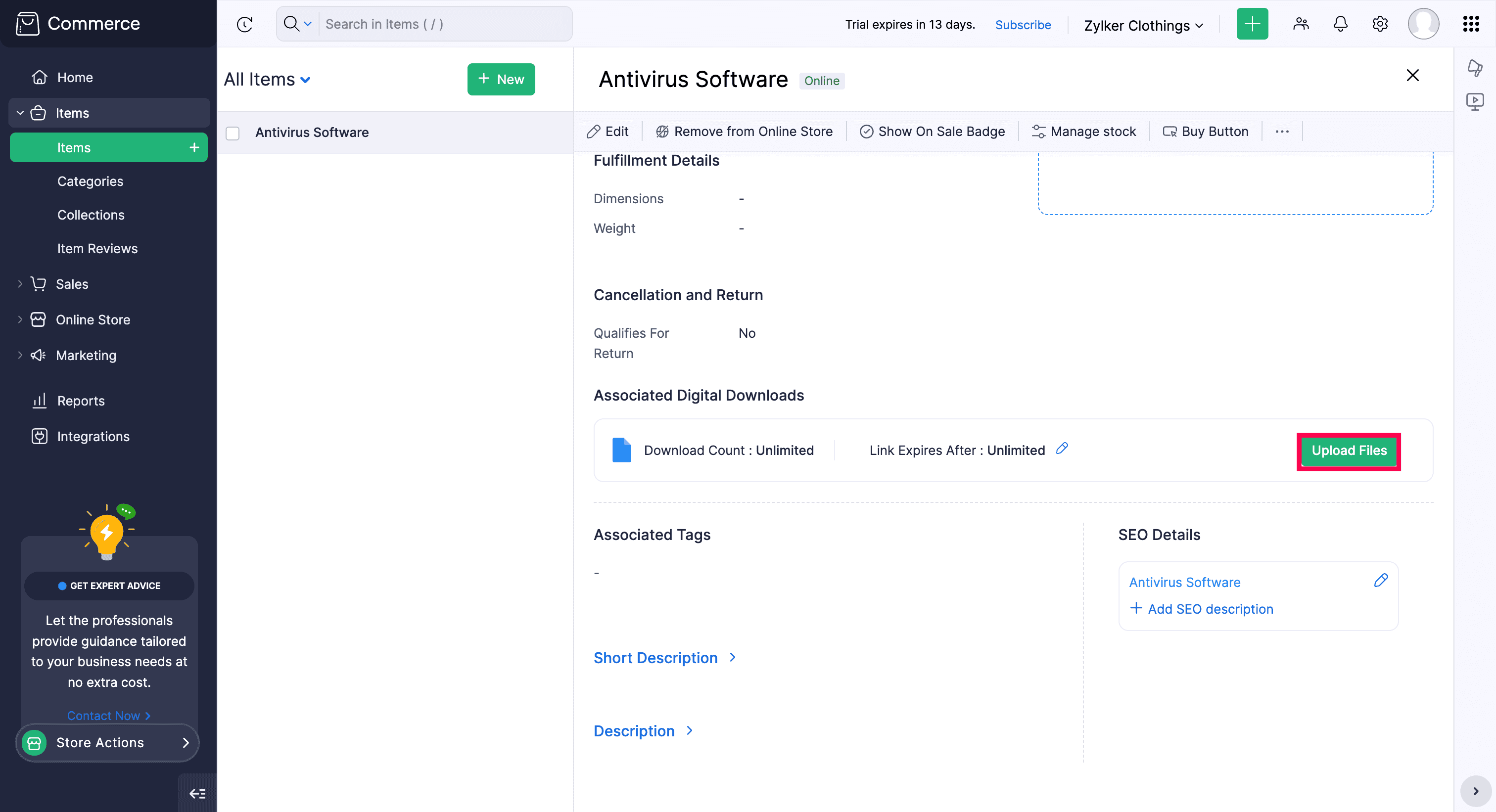 Upload Digital Files