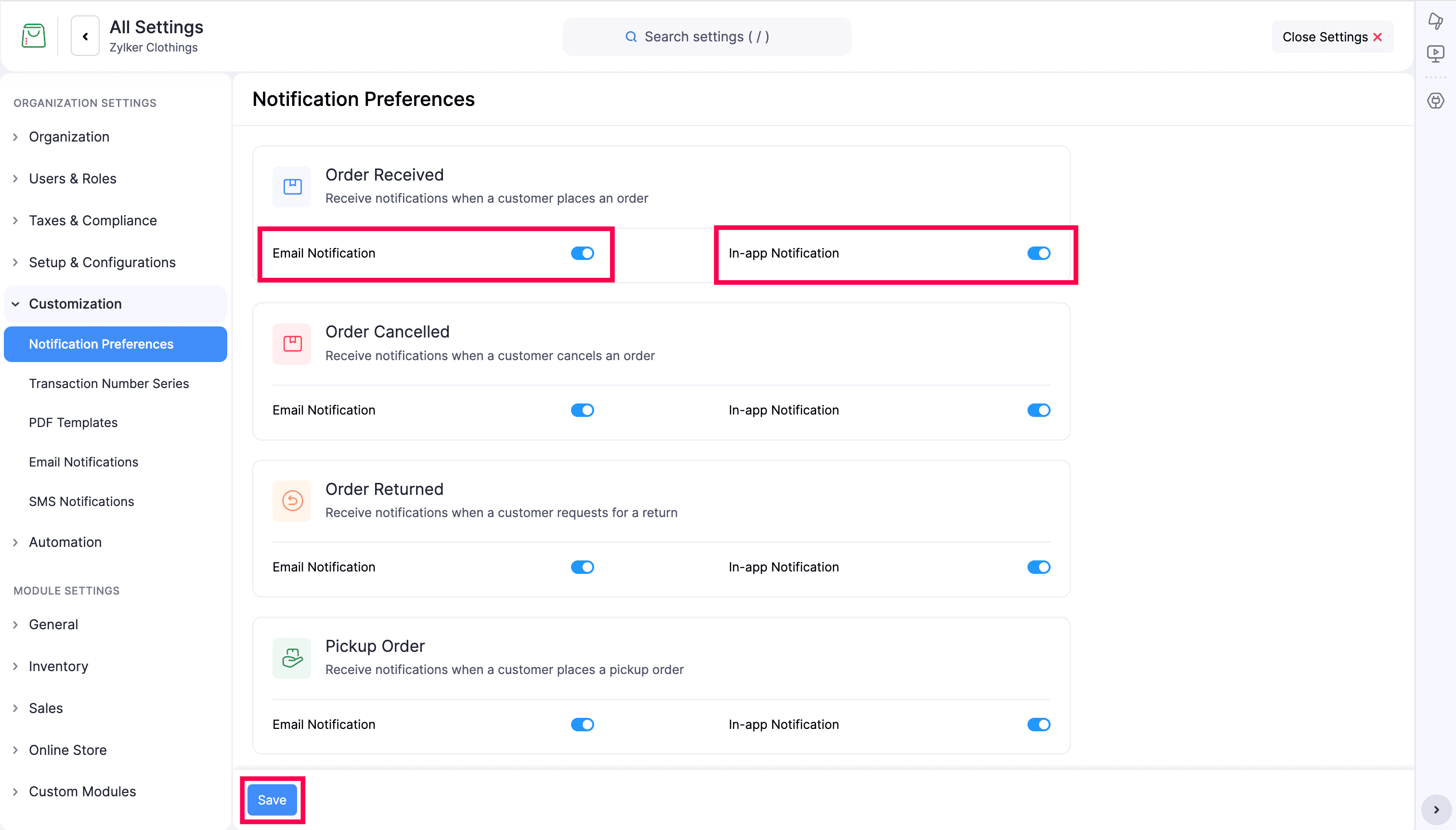 Notification Preferences