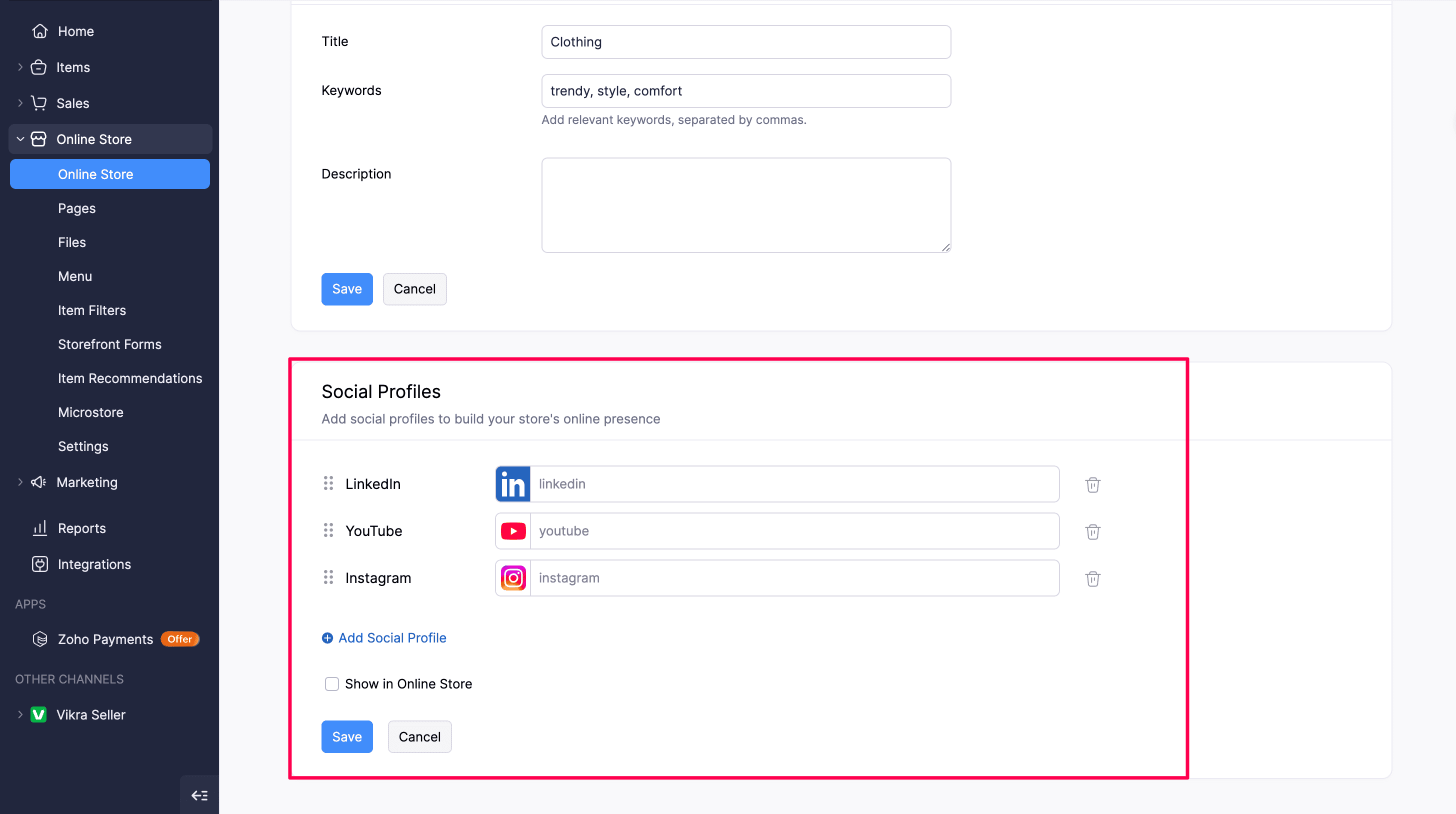 Social Profiles