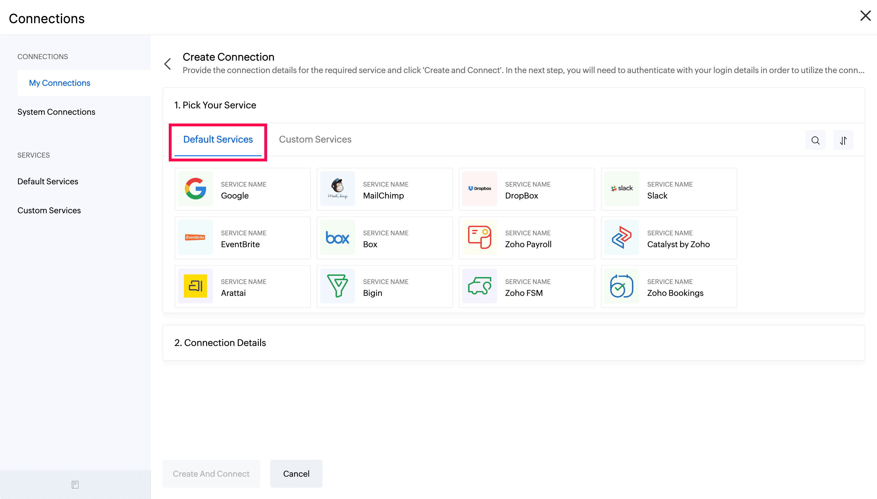 Predefined Connections