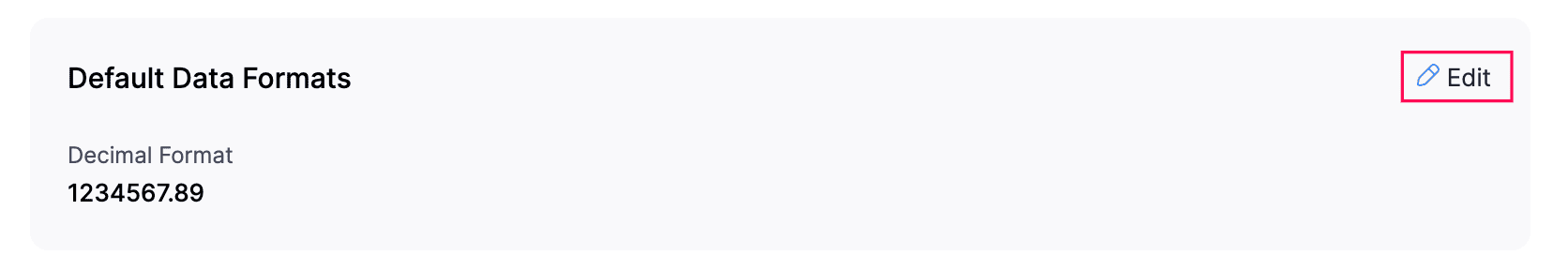 Default Data Format
