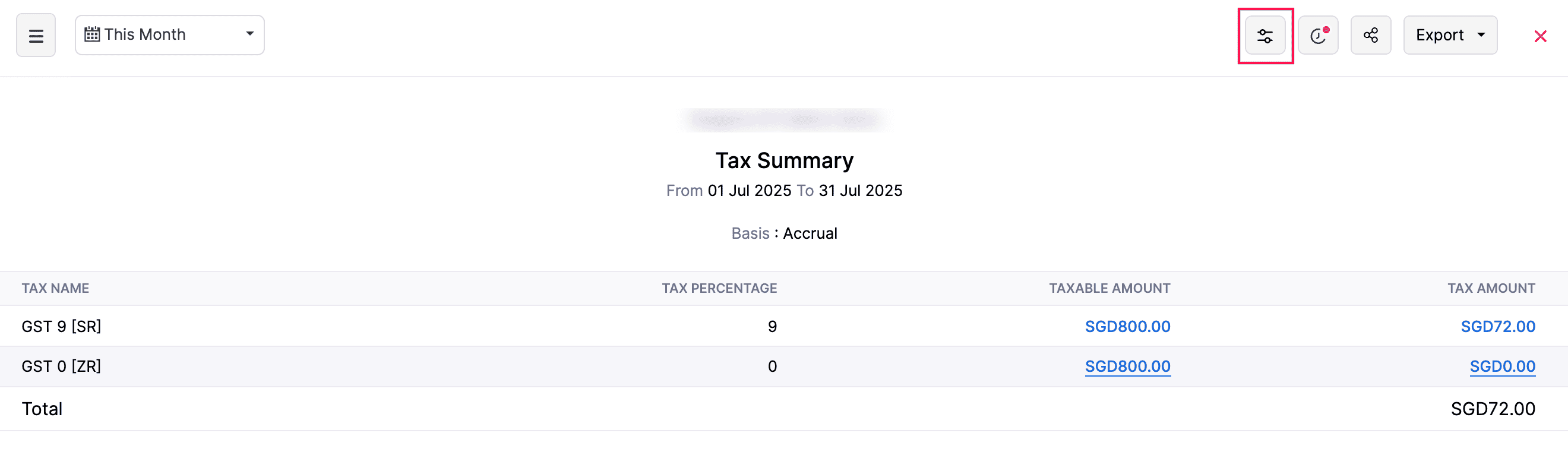Customise Report