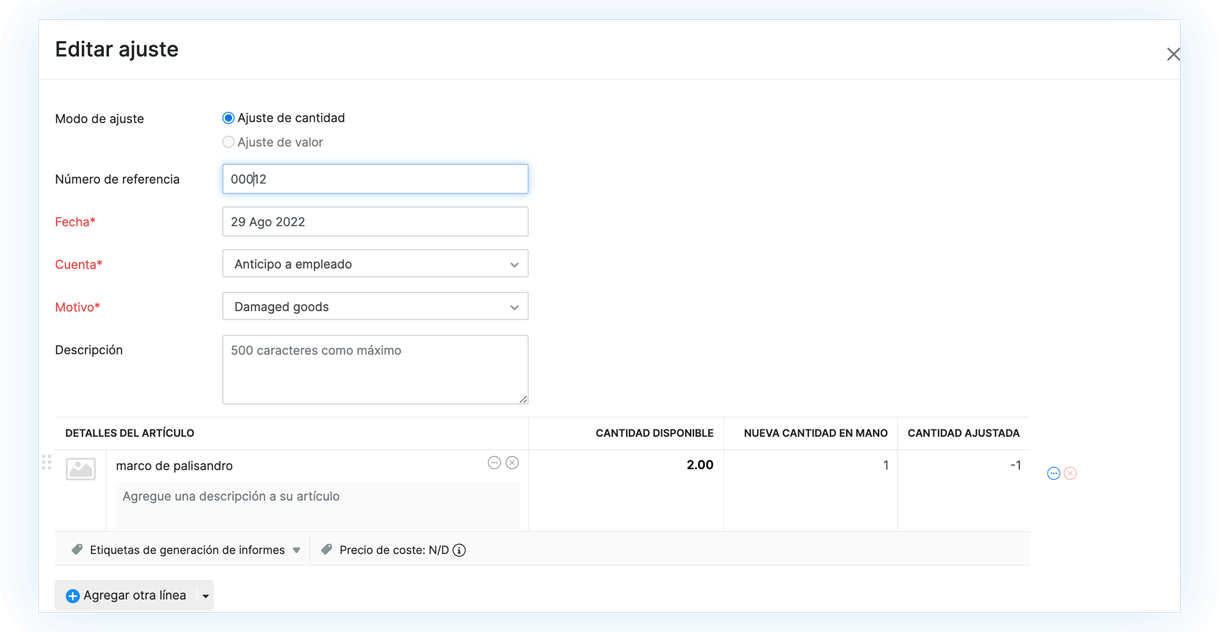 Ajuste de inventario - Software de contabilidad con seguimiento de inventario | Zoho Books